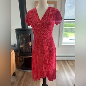 EUC Wrap dress, Size M, Red